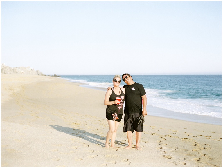 couple on a beach in cabo