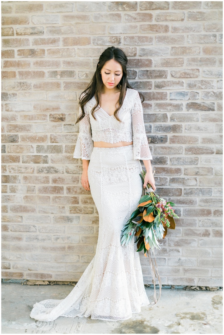 two piece lace wedding dress