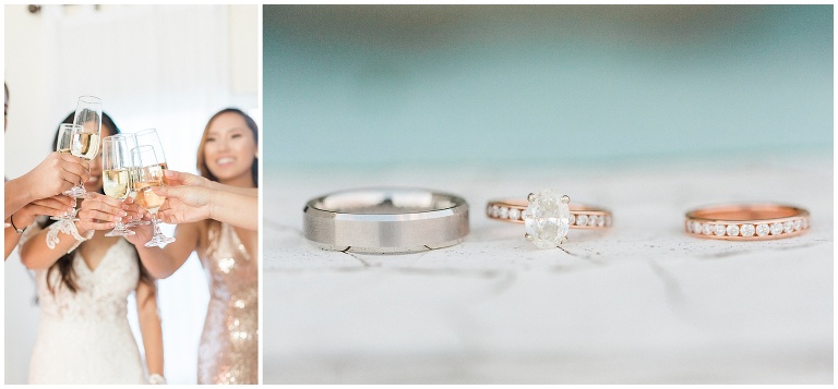 champagne glasses and ring shots by jody Atkinson photography