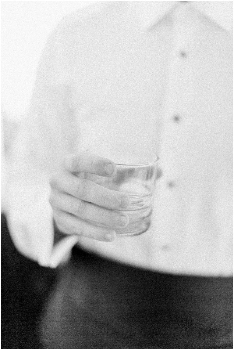 black and white photo of a cocktail 