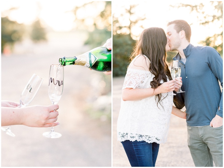 champagne toast for a newly engaged couple